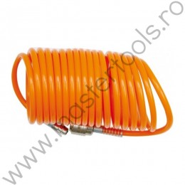 81490 VOREL Furtun spiralat cu mufa cuplaj 1/4", 6 x 8 mm, lungime 5 m