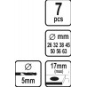 28680 VOREL Set 7 freze circulare, diametru 26-63 mm, taiere 17 mm