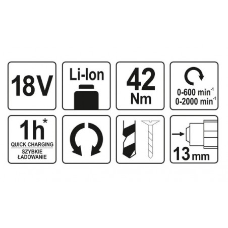 YT-82795 YATO Autofiletanta, compatibila acumulator Li-Ion 18 V, 42 Nm