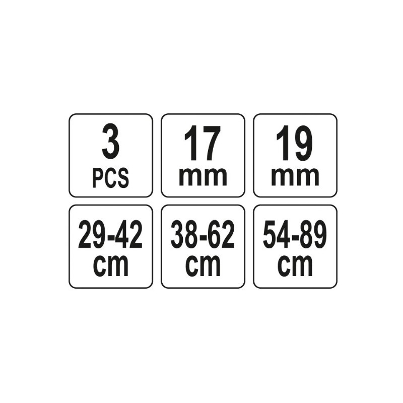YT-06166 YATO Set ajustare tevi esapamanet,29-42 mm,38-62 mm,54-89 mm