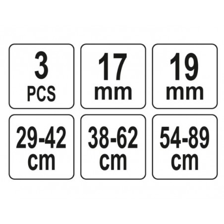 YT-06166 YATO Set ajustare tevi esapamanet,29-42 mm,38-62 mm,54-89 mm