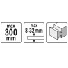 YT-44085 YATO Sablon frezat,coada randunica,lungime 300 mm,8-32 mm