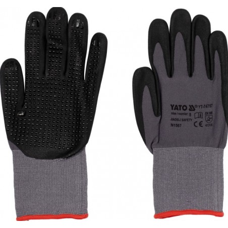 YT-74758 YATO Manusi de protectie gri, de nylon, marimea 9