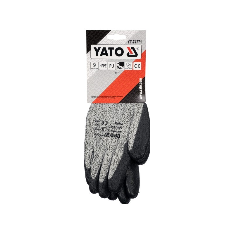 YT-74771 YATO Manusi de protectie negre, marimea 9