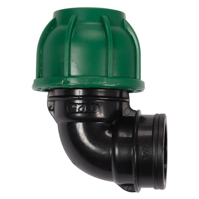 88857 FLO Conector pentru tevi PP, 90 grade GW, 25 x 3/4", 10 BAR