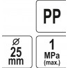 88858 FLO Conector tevi PP, dimensiune 25 x 25 mm, presiune 10 BAR