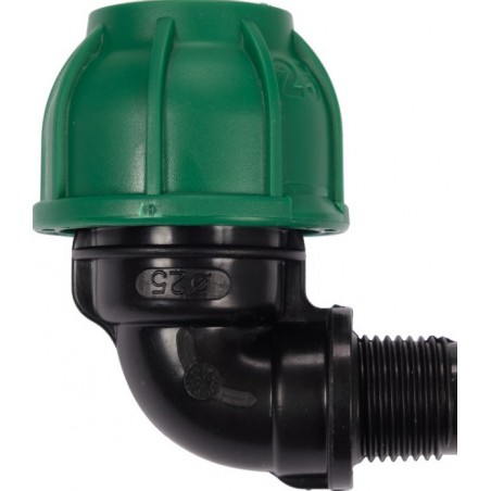 88871 FLO Conector tevi PP, 90 grade, 25 mm x 1/2", presiune 10 BAR