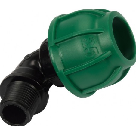 88871 FLO Conector tevi PP, 90 grade, 25 mm x 1/2", presiune 10 BAR