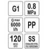 88931 FLO Filtru apa sistem irigare, racord 1", 8 BAR, maxim 6 m3/h