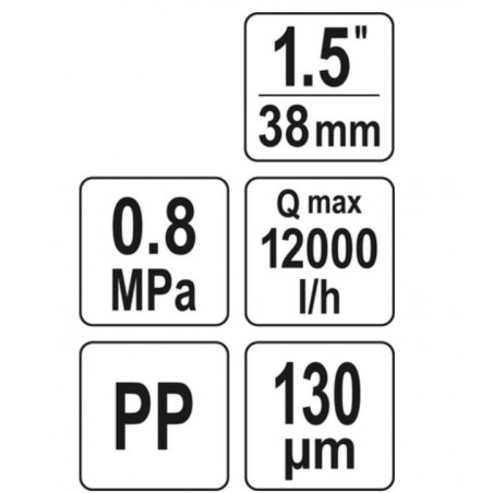 88932 FLO Filtru apa sistem irigare, racord 1.5", 8 BAR, maxim 12 m3/h