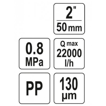 88933 FLO Filtru apa sistem irigare, racord 2", 8 BAR, maxim 22 m3/h