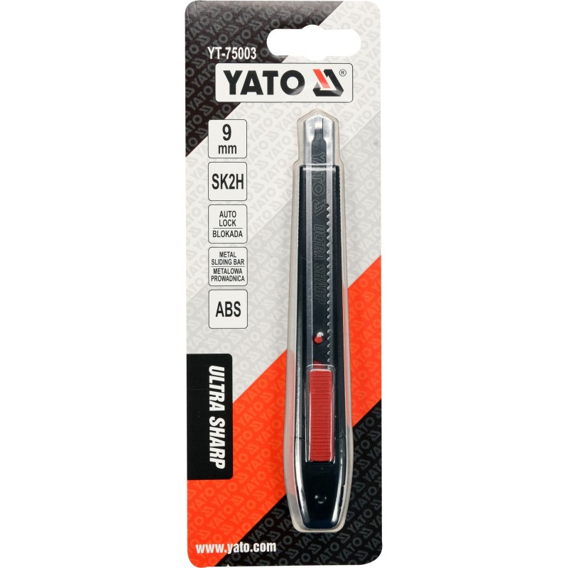 YT-75003 YATO Cutter plastic ABS cu lama otel ULTRA SHARP SK2H, 9 mm