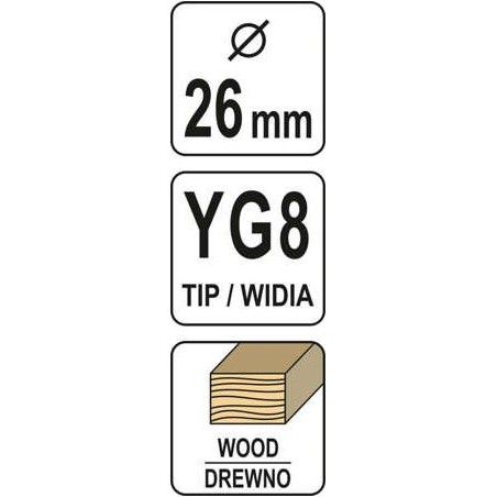 YT-33010 YATO Freza pentru lemn cu tija 10mm, diametru 26mm