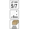 YT-33022 YATO Burghiu lemn,reglaj adancime 5-7mm,prindere cilindru 8mm