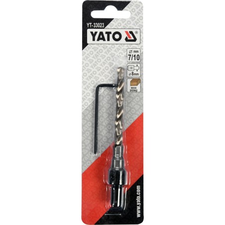 YT-33023 YATO Burghiu lemn,reglaj adancime7-10mm,prindere cilindru 8mm