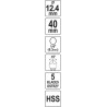 YT-44724 YATO Freza pentru metal HEX 1/4,diametru 12.4mm, lungime 40mm