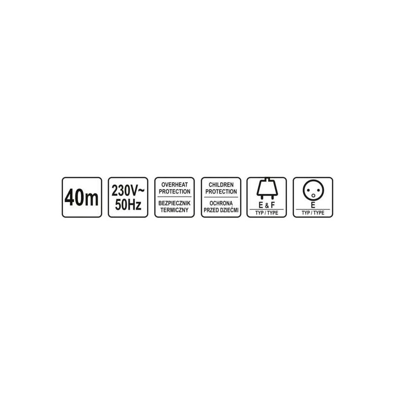 82693 STHOR Prelungitor electric pe tambur 4 prize, lungime 40 m