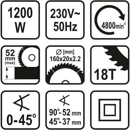 79254 STHOR Fierastrau circular putere 1200 W, disc 160 mm