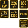 73430 VOREL Arzator cu gaz pentru buruieni lungime 850mm, putere 3kW