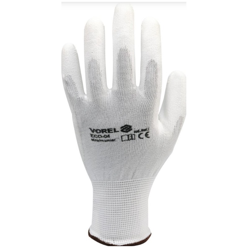 74082 VOREL Manusi de lucru albe, marime 10