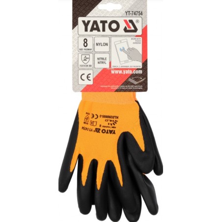 YT-74754 YATO Manusi de protectie din nylon cu nitril, marime 8