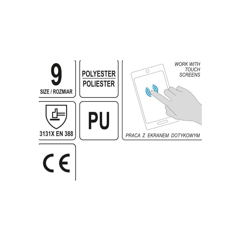 YT-74752 YATO Manusi protectie, din poliester cu poliuretan, marime 9