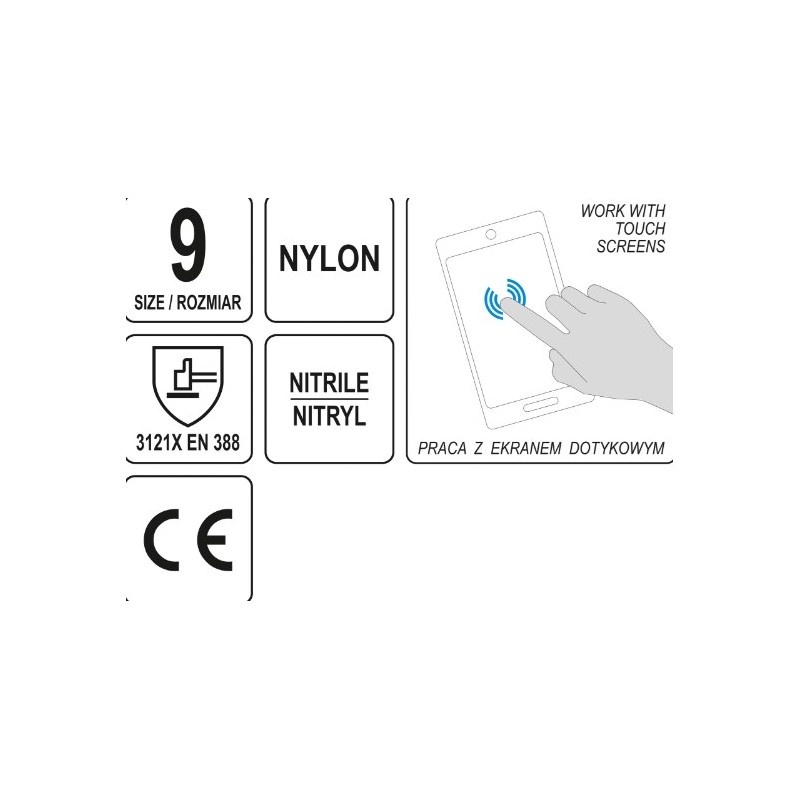 YT-74755 YATO Manusi de protectie din nylon cu nitril, marime 9