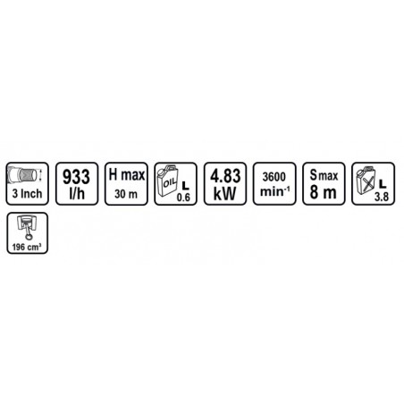 070149 RAIDER Motopompa pe benzina,4T, 4.9kW,933 l/h,pornire manuala