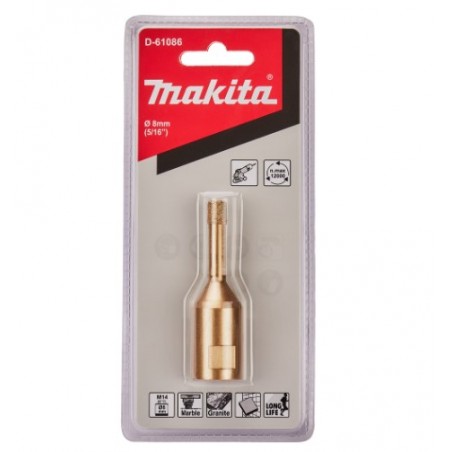 D-61086 MAKITA Carota diamantata, diametru 8 mm, ax prindere M14 x 2