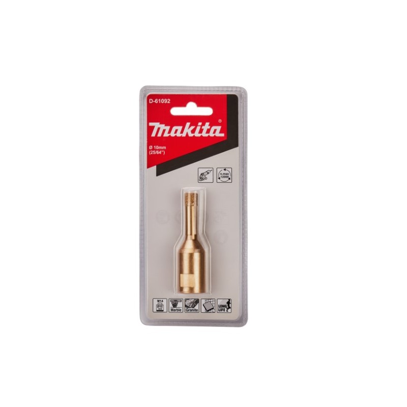 D-61092 MAKITA Carota diamantata, diametru 10 mm, ax prindere M14 x 2