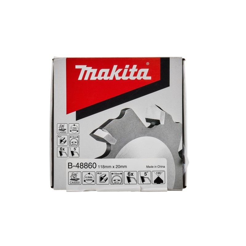 B-48860 MAKITA Disc taiere V canelura,118x20mm,unghi 135 grade,6 dinti