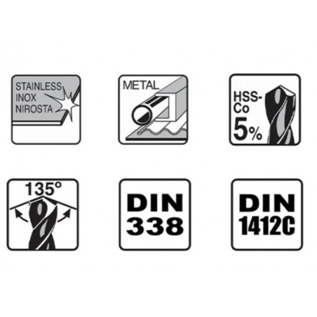 D-17457 MAKITA Burghiu HSS-Co,9.5x81 mm,prindere cilindrica,metal inox