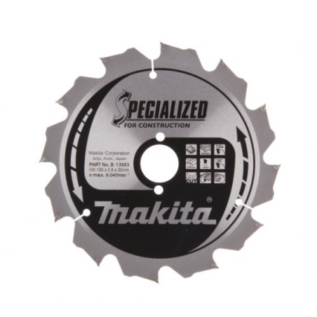 B-13683 MAKITA Panza fierastrau circular, 190 x 30 mm,12 dinti