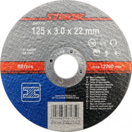 08175 STHOR Disc pentru debitat metale 125x22.2x3mm