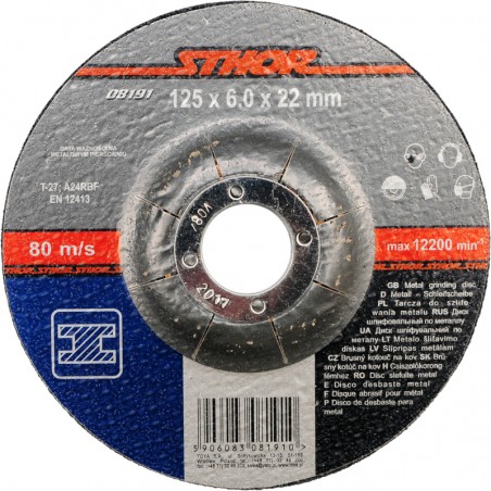 08191 STHOR Disc pentru slefuit metale 125x22.2x6mm