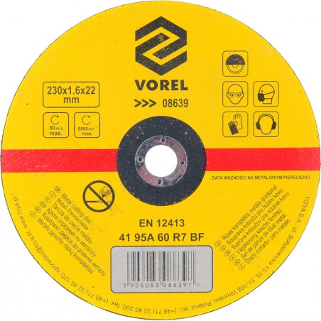 08639 VOREL Disc pentru debitat metale 230x22x1.6mm