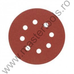 08576 VOREL Set 5 discuri abrazive cu 8 gauri pentru slefuit P60, 125mm