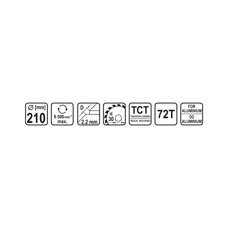08853 STHOR Panza fierastrau circular pentru aluminiu 210x30x1.6mm,72T