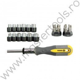 60975 VOREL Set surubelnita si biti, 29 bucati