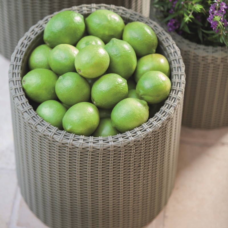 224150 KETER Ghiveci cilindric gri Cylinder M, 18L