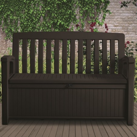 233064 KETER Banca cu lada de depozitare maro Patio, 227L