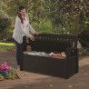 233064 KETER Banca cu lada de depozitare maro Patio, 227L