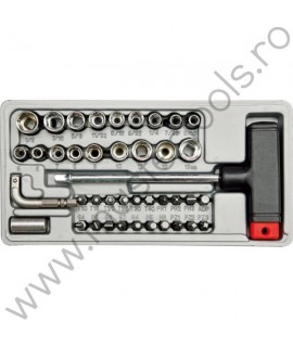 65150 VOREL Surubelnita tip T si 41 accesorii