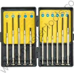 64330 VOREL Set 11 surubelnite mecanica fina,varfuri drepte si cruce