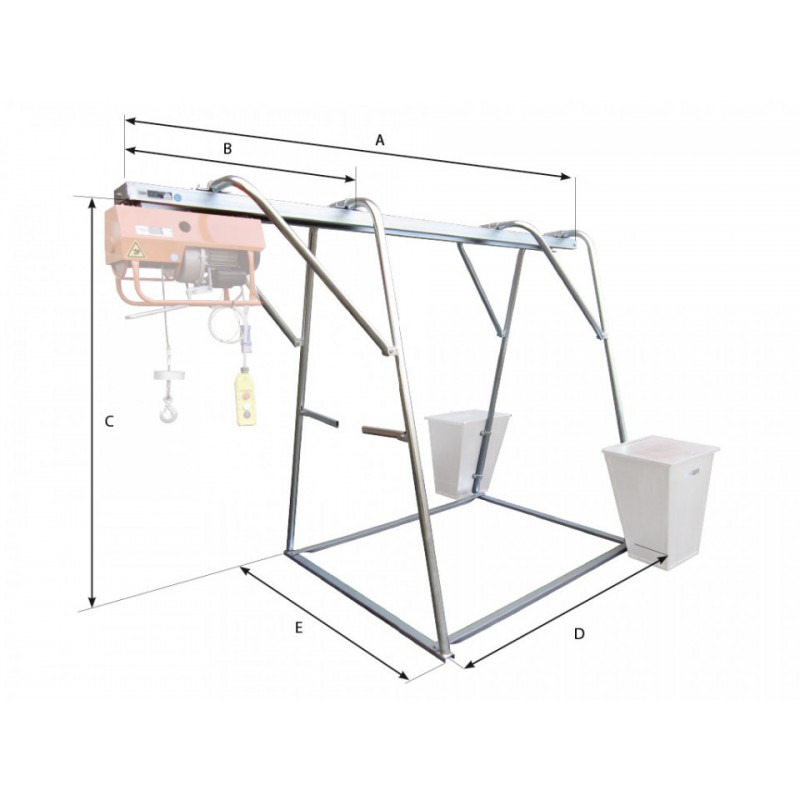 Stand metalic cu sina suport pt. Electropalane pana la 300kg IORI-CAV30