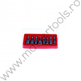 66113 VOREL Set 8 chei tubulare cu bit 5-13mm,prindere hexagonala 1/4"