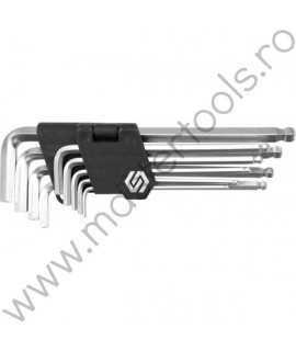 56475 VOREL Set 9 chei imbus hexagonale cu bila, 2.5-10 mm