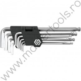 56475 VOREL Set 9 chei imbus hexagonale cu bila, 2.5-10 mm