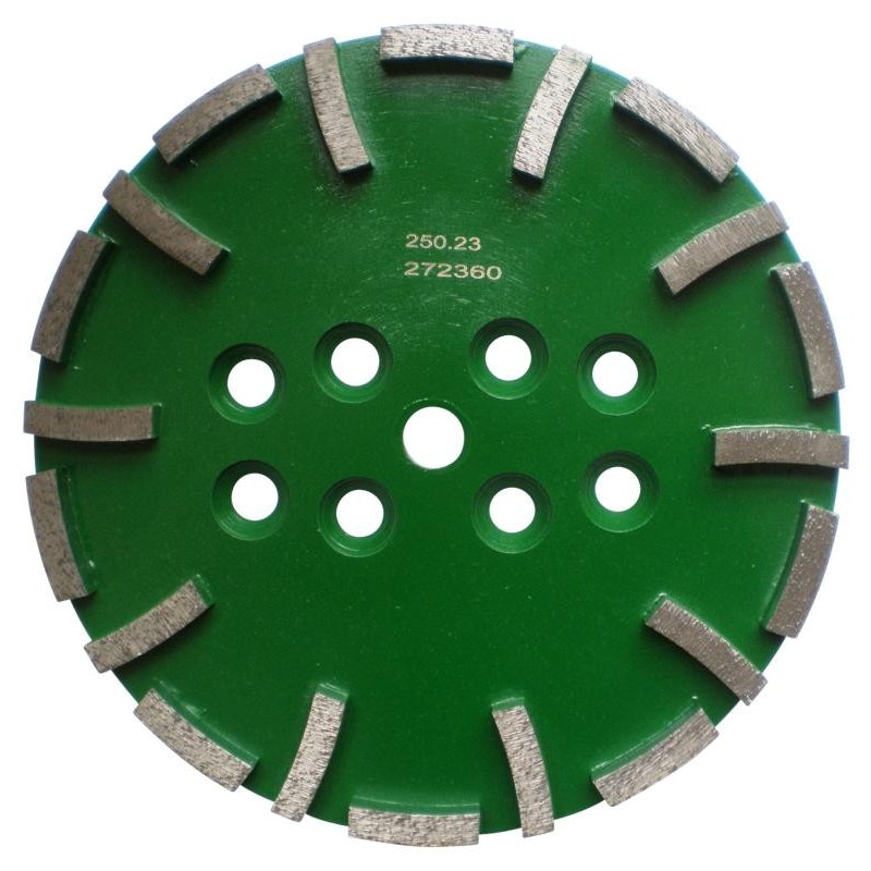 Disc cu segmenti diamantati pt. slefuire pardoseli - segment dur - Verde - 250 mm - prindere 19mm