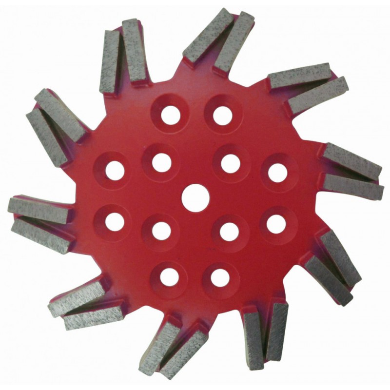 Disc stea cu segmenti diamantati pt. slefuire pardoseli - segment fin - Rosu - 250 mm - prindere 19mm